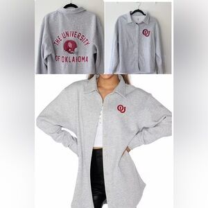 Gameday Couture OU Small Gray Sweatshirt Cardigan Top University of OK Boomer